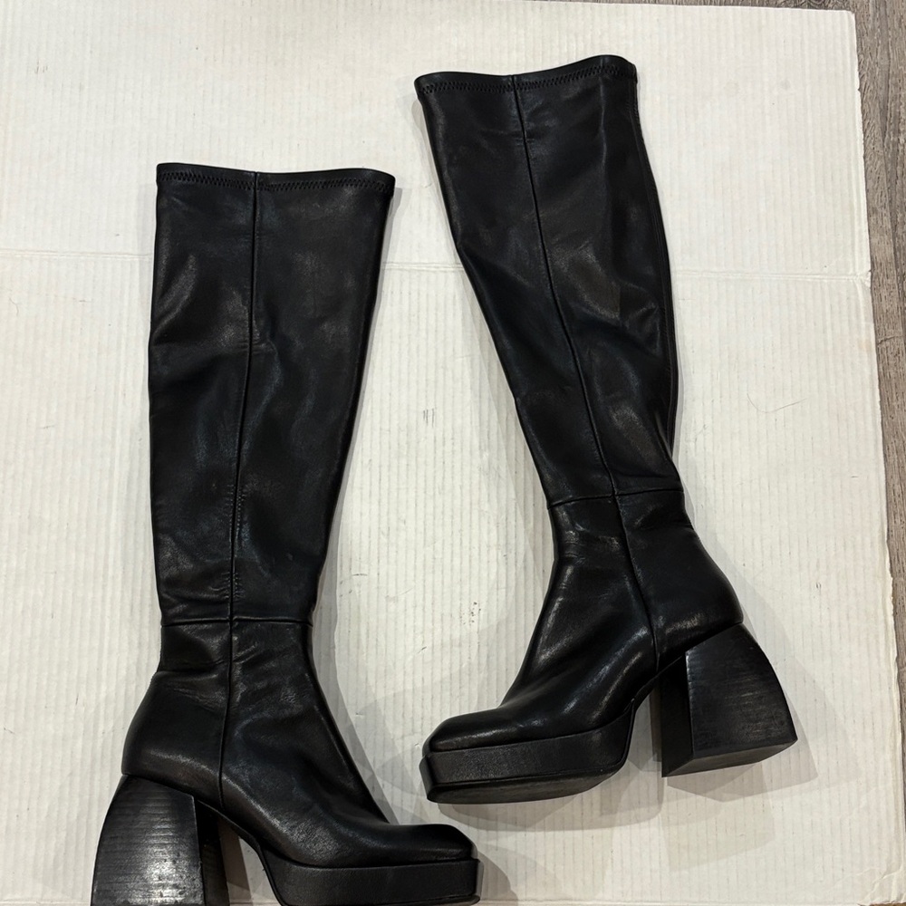 Jeffrey Campbell Daphne Second Skin Platform Boot in Black Size 8 - Picture 15 of 17